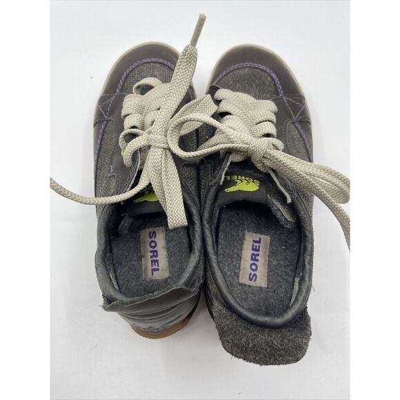 Sorel Mackenzie Lace Low Waterproof Leather Brown Grey Boots Fleece Lining S 6.5 - Picture 5 of 9